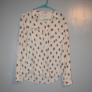 Patterned White Button Down